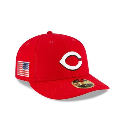 Cincinnati Reds Gorra | New Era MLB Crystals From Swarovski Flag Low Profile 59fifty Fitted Cap Mexico - Rojos